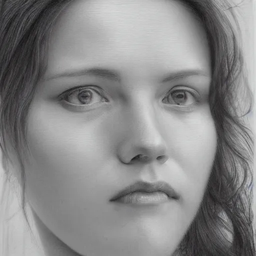 Prompt: the horned beauty, ( 1 4 5 0 ). portrait, by paul cadden. traditional pencil masterpiece on canvas. dry media. private collection. retouched face, restored