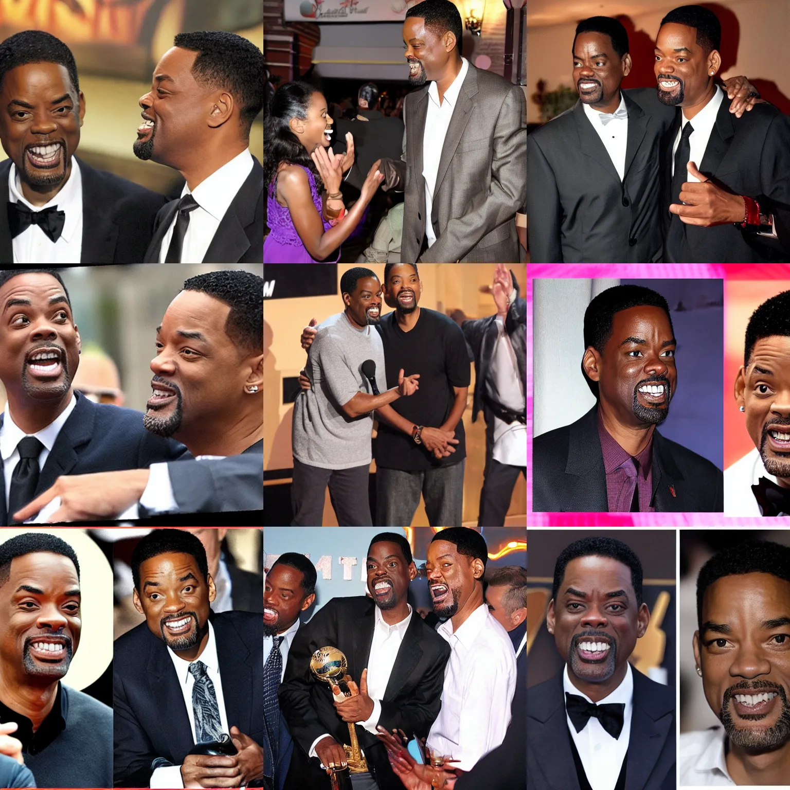 Prompt: chris rock slapping the shit out of will smith