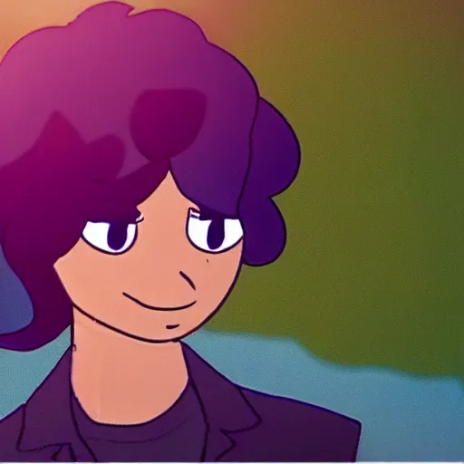 Image similar to A still of Steven Quartz from Steven Universe in a Weezer Music Video low quality, vhs quality,