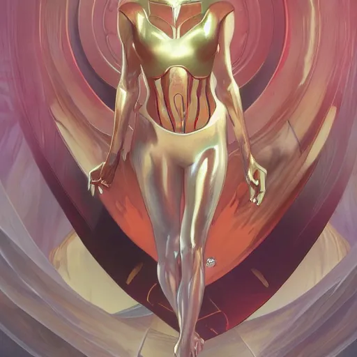 Image similar to posing alien digital artwork by artgerm and wlop and alex ross and alphonse mucha, trending on artstation