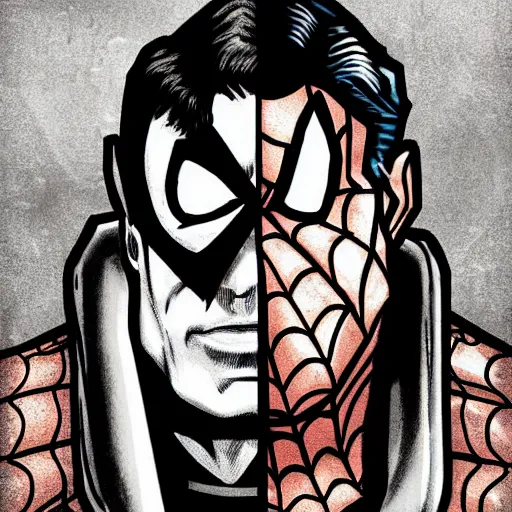 Image similar to spiderman dwight shrute by angel medina