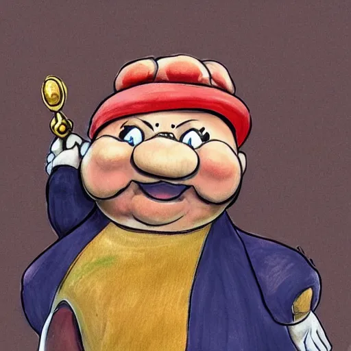 Prompt: Nintendo's Toad as Aleister Crowley