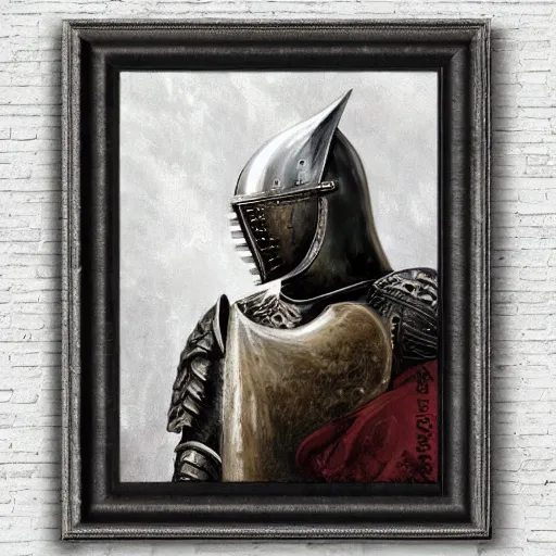 Prompt: knight in white italian armor realistic panting