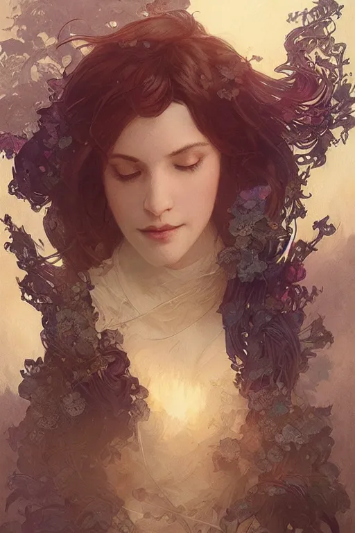 Image similar to all we are and all we know are memories, fog, volumetric lighting, intricate, elegant, highly detailed, digital painting, artstation, concept art, smooth, sharp focus, art nouveau, art by artgerm and greg rutkowski and alphonse mucha