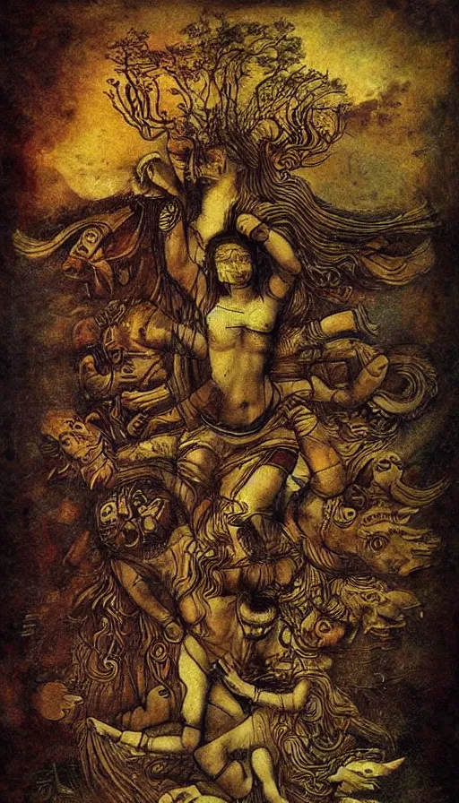 Image similar to psytrance artwork, by leonardo da vinci