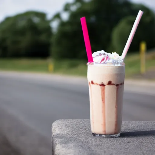 Image similar to very expensive milkshake on the side of the road, Sigma 85mm f/8