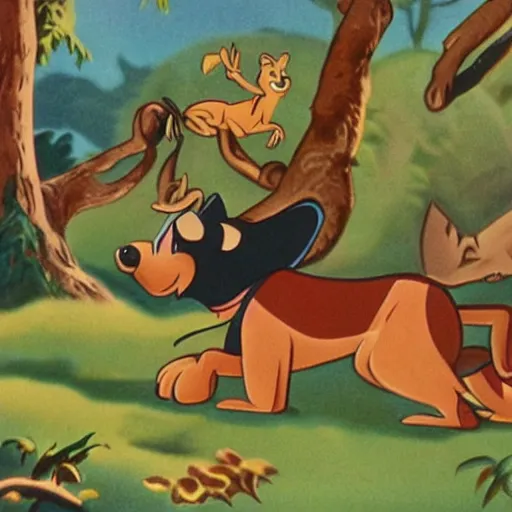 Image similar to 1940s disney film about talking forest animals super high detail