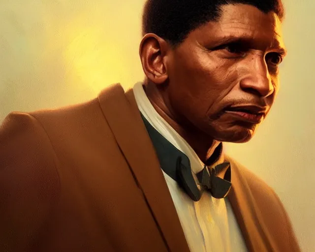 Prompt: mindblowing portrait of medgar evers, deep focus, beautiful, highly detailed, digital painting, artstation, concept art, matte, sharp, illustration, hearthstone, art by artgerm and greg rutkowski and alphonse mucha