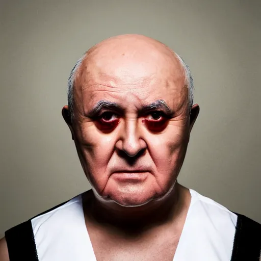 Image similar to mikhail gorbachev as doom metal singer headshot head shot portrait live performancein makeup make-up