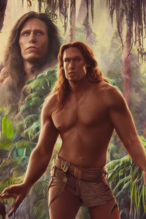 Image similar to disney's tarzan, solo portrait, 🖌🎞