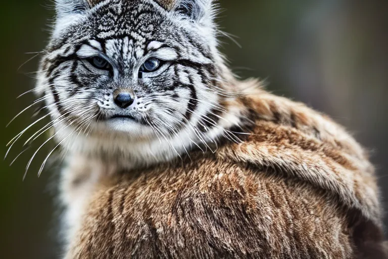 Image similar to wildlife photography of a Pallas cat riding a scooter, by Emmanuel Lubezki