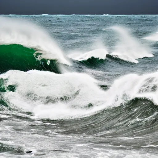 Image similar to waves as big as mountains