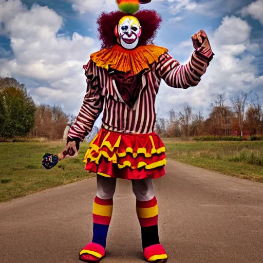 Image similar to clown warrior