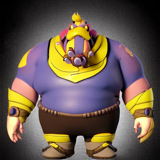 Image similar to roadhog from overwatch in style of the 1 9 9 0 disney cartoon, cinematic shot, octane render