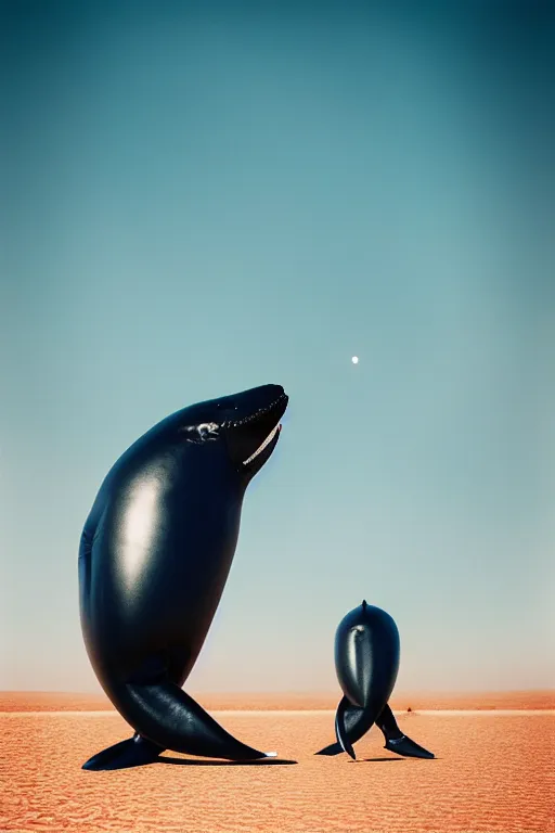 Image similar to 🐋🤖🦕👽🐳 in desert, photography by bussiere rutkowski andreas roch, 1 6 k