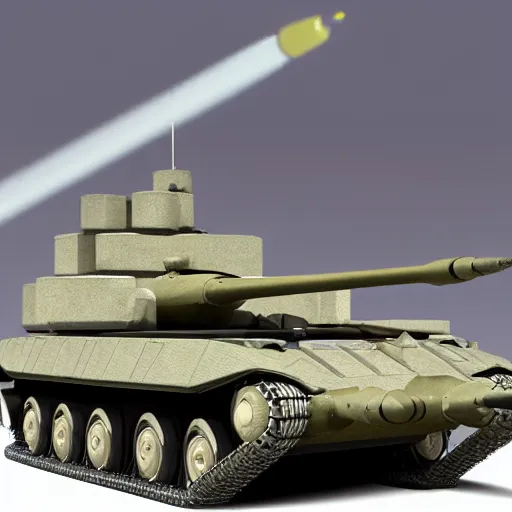 Image similar to armored tank mounted with AGM-88 missiles