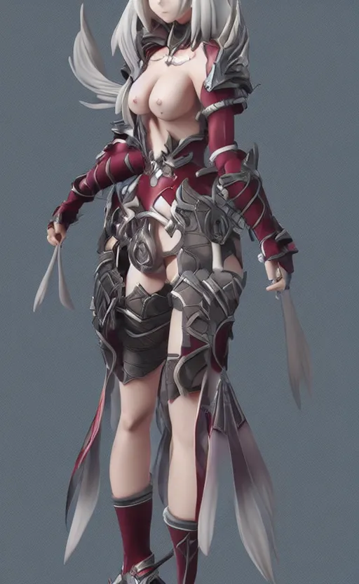 Image similar to Anime girl figure in dragon armor, unreal engine, highly detailed.