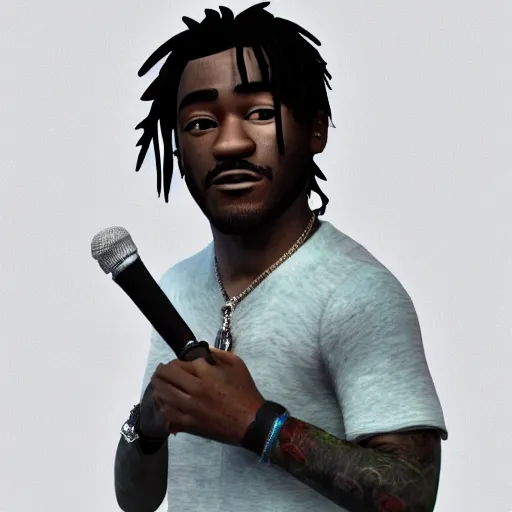 Prompt: lil uzi vert with short legs, realistic, 8 k, ultra details, highly detailed face, sharp focus