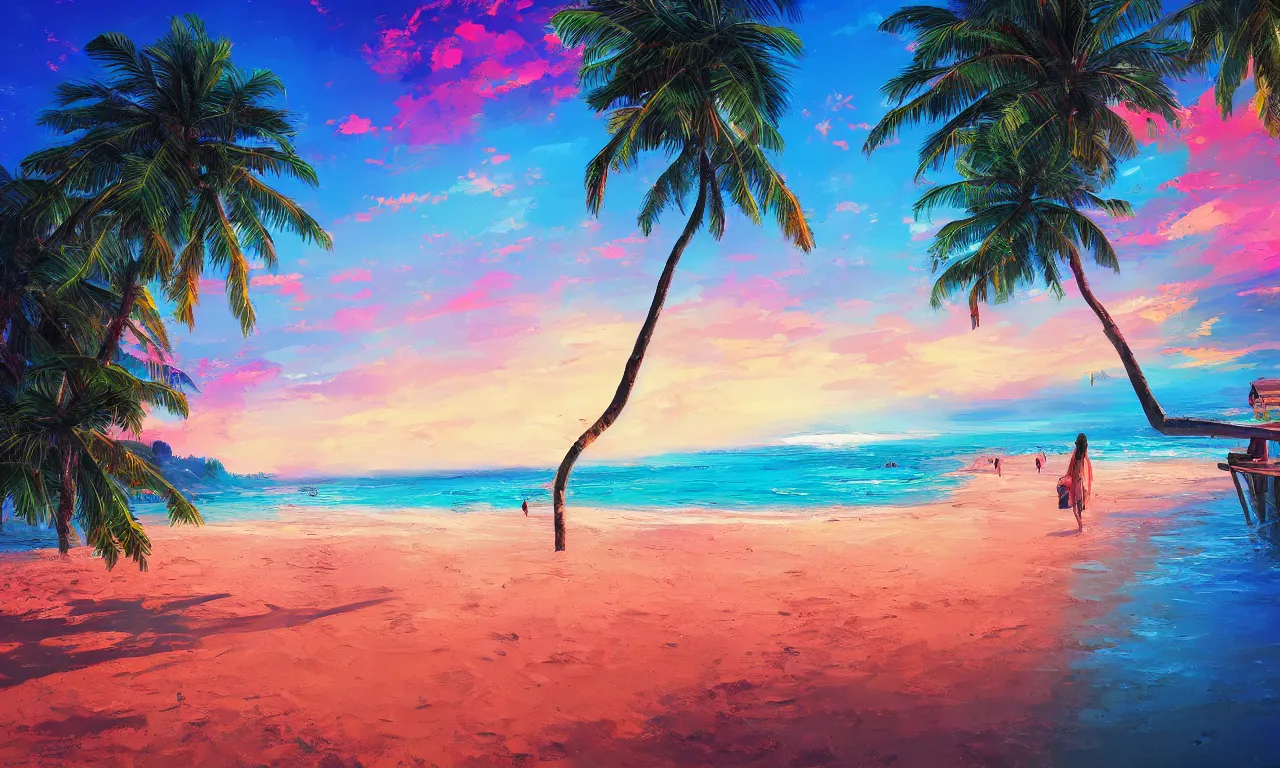 Image similar to paradise beach by alena aenami artworks in 4 k