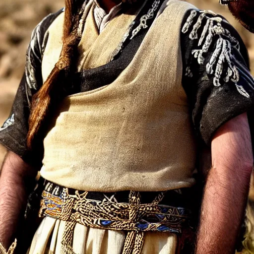 Image similar to Close up of a Kurdish shepherd wearing traditional Kurdish clothes in a movie directed by Christopher Nolan, movie still frame, promotional image, imax 70 mm footage