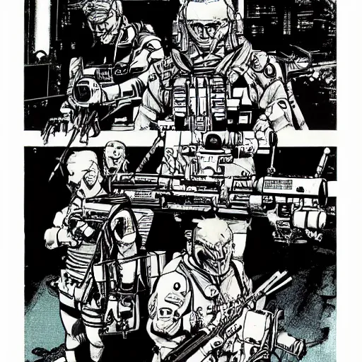 Image similar to sci - fi, dystopian bounty hunter, art by otomo