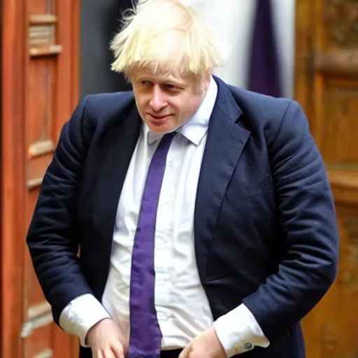 Prompt: boris johnson looking depressed in a maid costume