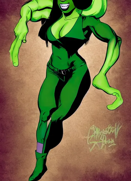 Image similar to Actress Gabrielle Union as She-Hulk, poster framed, comic pinup style, highly detailed, artstation, illustration, posterized, Gene Espy, Peter Temple, George Sportelli, Mitch Foust, Mike Hoffman, Garrett Blair, Mark Brown, Alex Miranda, Michael Bair, Eric Parker, Gene Espy, Mitch Foust, Peter Temple, Eric Parker, David Miller, Alex Miranda, Jay Fife, Brendon Fraim, David Bancroft, Al Rio, Mark Brown, Brian Fraim , Joe Rubinstein, Josh Templeton, Quinton Hoover, Eric Parker, Jim Sandersv Kevin Conrad, Michael Bair, Bob Layton