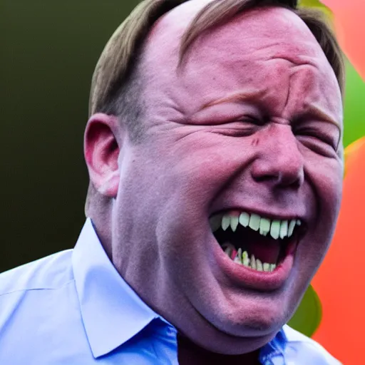 Image similar to hybrid of alex jones and gengar crying, photograph, ultra detailed, 8 k, rule of thirds.