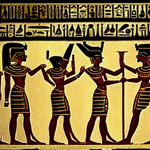 Image similar to chaos, ancient egyptian art