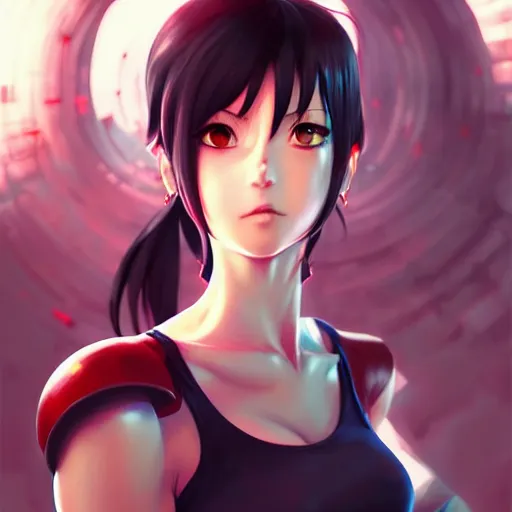 Image similar to tifa lockhart, portrait shinkai makoto studio ghibli studio key hideaki anno sakimichan stanley artgerm lau rossdraws james jean marc simonetti elegant highly detailed digital painting artstation pixiv