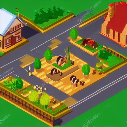 Image similar to cute isometric country