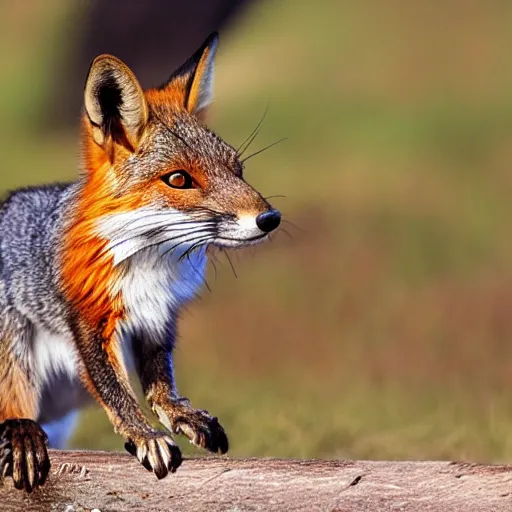 Prompt: half fox half squirrel