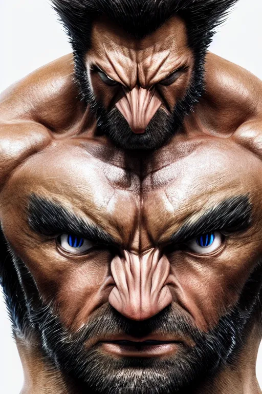 Image similar to Wolverine,muscle extremely detailed, full face, mouth, trending on artstation, pixiv, cgsociety, hyperdetailed Unreal Engine 4k 8k ultra HD, WLOP