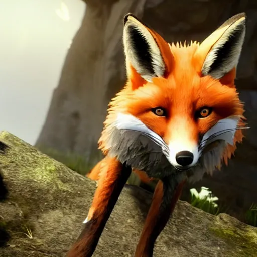 Image similar to a fox in a ps 5 game