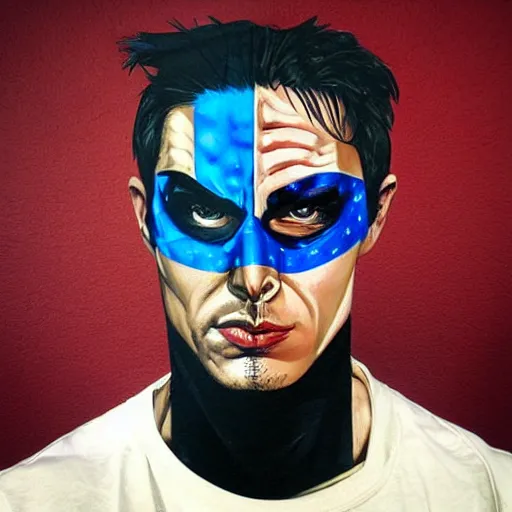 Image similar to male super hero by sandra chevrier and wlop!!