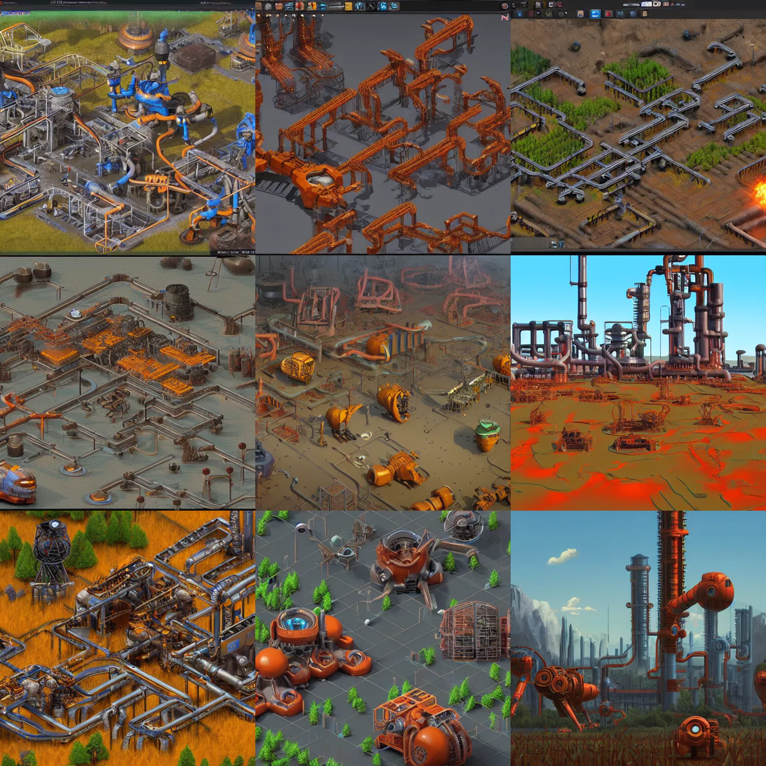 Prompt: 3d factorio art, by noah bradley