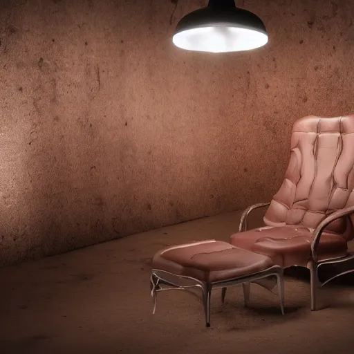 Prompt: furniture made from human skin, human flesh, human body parts, photoreal, studio light