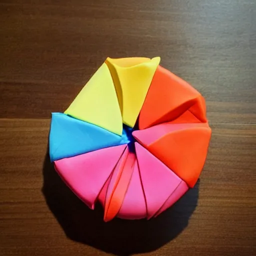 Image similar to minimalist origami cake colorful by amaury guichon