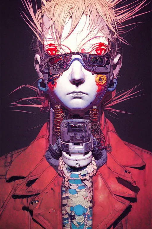 Image similar to prompt : city punk portrait soft light painted by james jean and katsuhiro otomo and erik jones, inspired by akira anime, smooth face feature, intricate oil painting, high detail illustration, sharp high detail, manga and anime 1 9 9 9