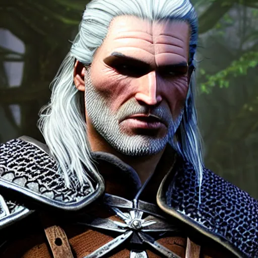 Prompt: Still of Geralt of Rivia in Noddy