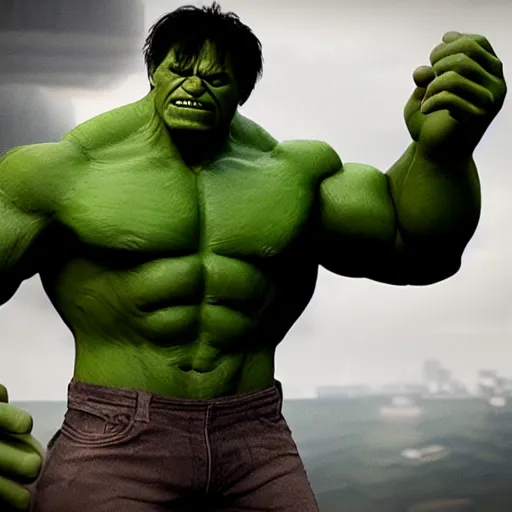 Image similar to mark rufalo as hulk, render, octane render,