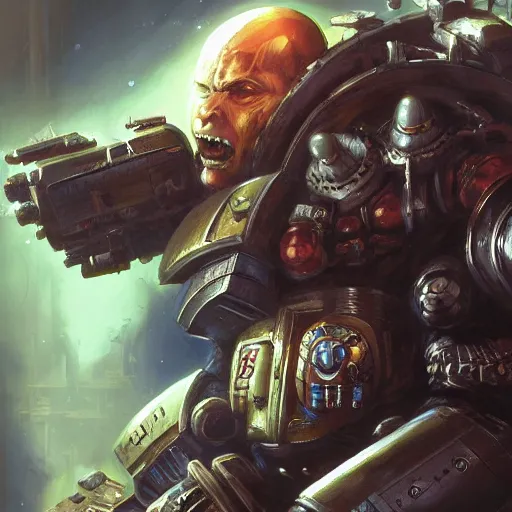 Image similar to Space Marine, closeup character art by Neil Roberts, Marc Lee, Vladimir Krisetskiy, Donato Giancola, Craig Mullins digital art, trending on artstation