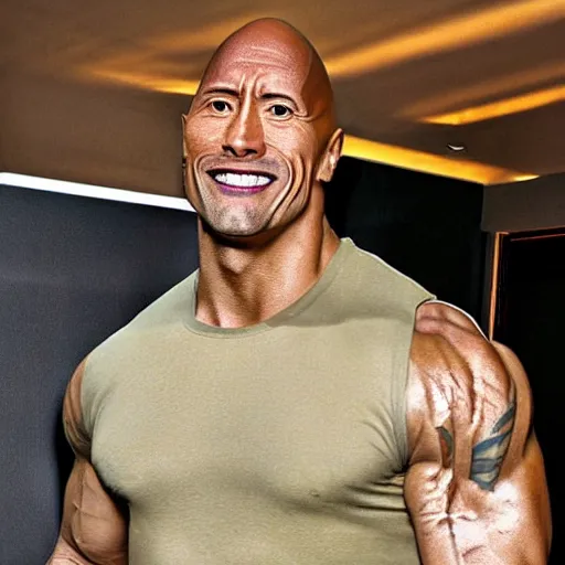 Image similar to Dwayne Johnson susy face