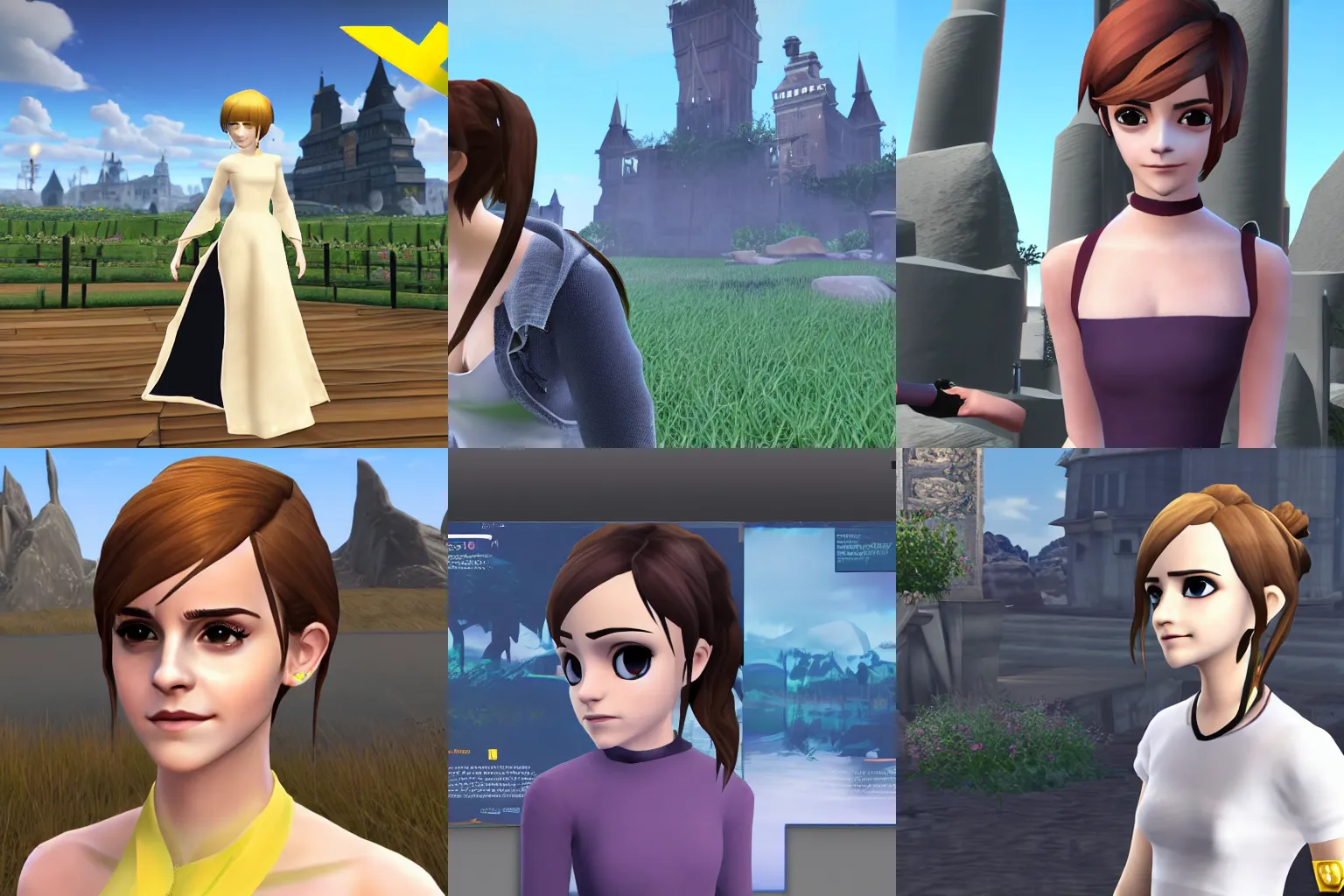 Prompt: Screenshot of Emma Watson in VRChat