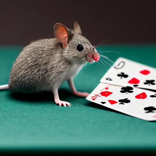 Image similar to small blue mouse standing on a poker table (EOS 5DS R, ISO100, f/8, 1/125, 84mm, postprocessed, crisp face, facial features)