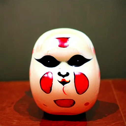 Prompt: daruma with demon head