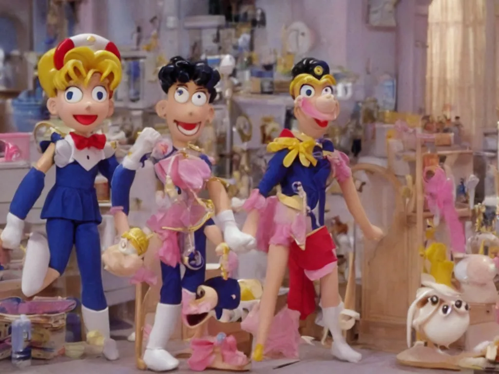 Prompt: Sailor Moon in Wallace and Gromit