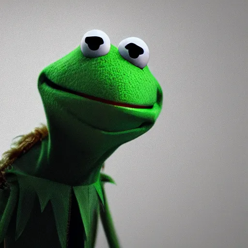 Image similar to portrait of gigachad kermit the frog, 8 k octane render, cinematic film still