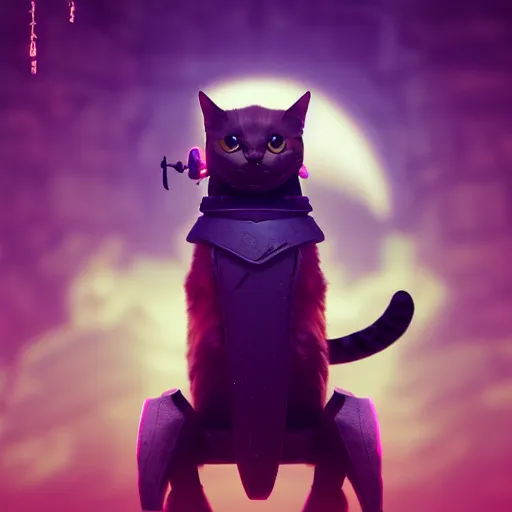 Image similar to concept art of cat samurai by beeple medium shot, mid-shot, highly detailed, trending on Artstation, Unreal Engine 4k