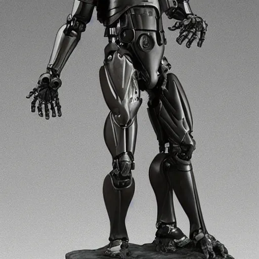Prompt: A Rodin sculpture of Robocop